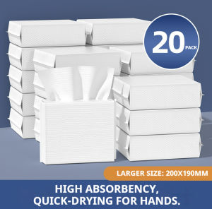 【20 packs/Box】Manhua Commercial Tissue Hand Towels Paper 120 Sheets For Public Use Flushable