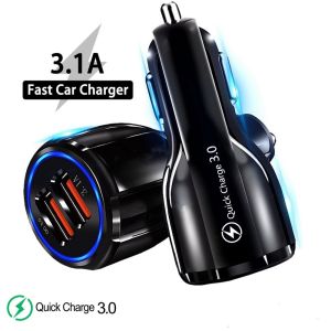 [BISA COD] Car Charger Dual USB Port 3.1A QC3.0 Kepala Charger Casan Hp Buat Mobil 12 Volt - 24 Volt Chager Mobil Motor Mini Adapter Head Charge Gadget Kepala Casan Hp Tablet Smartphone Iphone di Mobil Isi Ulang Daya Baterai