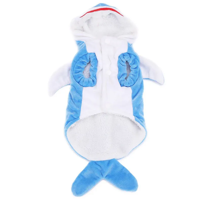 Halloween Dog Costumes Winter Dog Clothes Funny Shark Costume Warm