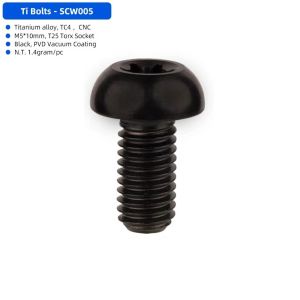 FLYING T25 Torx Titanium Bolt Ultralight Weight M5x10 Bicycle Braking Disc Screws Bicycle Screws TC4 Titanium Disk Brake Rotor Bolts Bicycle Braking System