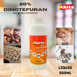 Akita 20% Dinotefuran Emulsifiable Concentrate 500ML Compatible with ULV For mosquitoes flies cockroaches Effective Fly Killer For Fly Control in Poultry & Other Farms