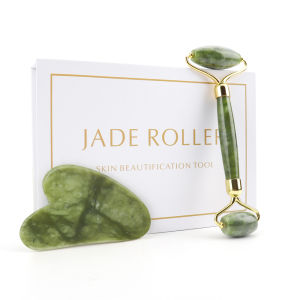 DECINIEE Natural Xiuyu Facial Massager Jade Roller Gua Sha Set Real Natural Jade Facial Roller Anti Aging Face Beauty Set For Eyes Neck Body