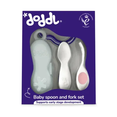 Doddl Baby Fork & Spoon Cutlery Set with Case 6M+ (2 Colors)