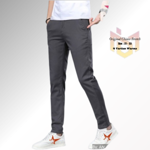Celana Chino Panjang Pria Slimfit Celana Panjang Pria Stretch Size 27 - 33