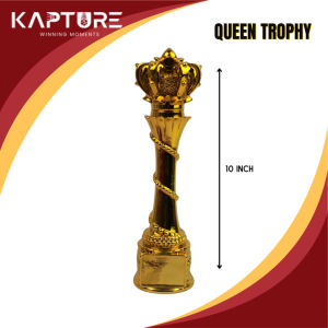King and Queen Trophy Gold Crown 10 Inch Premium Resin Award Recognition Trophy