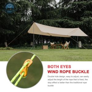 20pcs Paracord Fastening Buckle Aluminum Alloy Tent Pull Ropes Adjustment Buckle Dual-hole Wear-resistant for Outdoor Travel