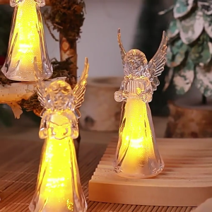 Glowing Acrylic Angel Statues 4Pcs LED Nightlight Modern Home Desktop Decorative Items