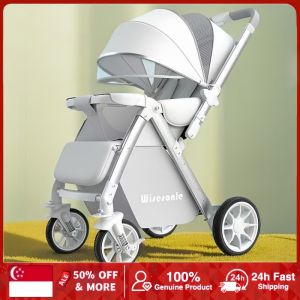 Foldable Baby Stroller 0-5 Years Old can Sit and Lie Down High Landscape Lightweight Folding Two-way Stroller Children Stroller