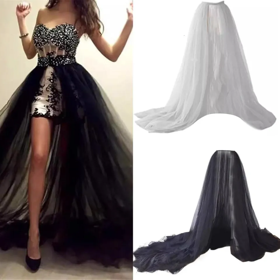 Maxi Meshes Tulle Skirt for Womens Detachable Wedding Train Skirt