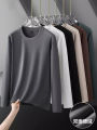 Baju Kemeja Kolar Bulat Baldu Dua Muka Lengan Panjang Lelaki T Jenis Lelaki Sweater Di Dalam Baju, Penghantaran Bagi Pihak Satu Helai T-Shirt Mewah. 