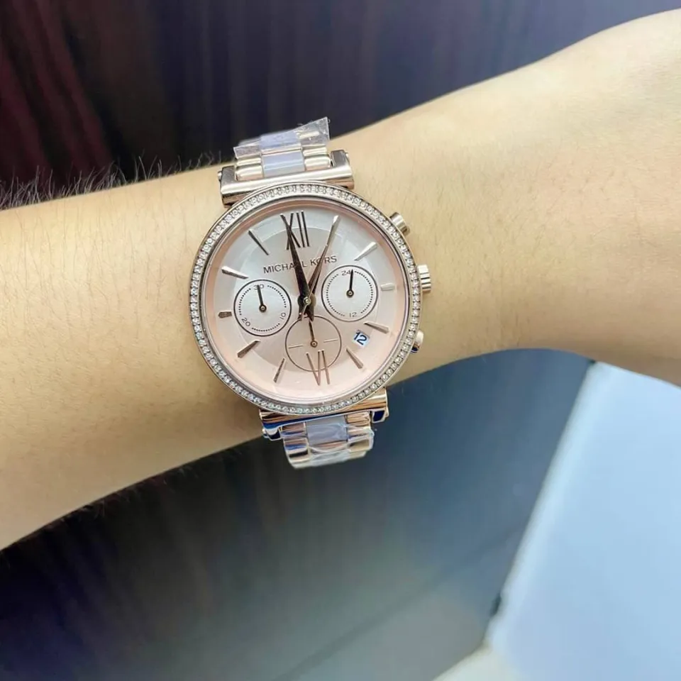 Michael Kors Women's Janelle Three-Hand Stainless Steel Watch Gold Bro –  Balilene