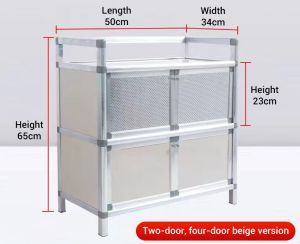 【1-3 Days Delivery】Aluminum Cabinet 1 layer 2 layers 3 layers Multipurpose kitchen Cabinet wine cabinet storage