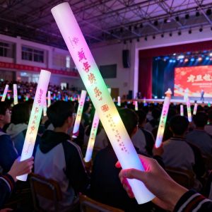 DUENDE Colorful Sponge Glow Stick Handheld Flashing LED Glow Stick Luminous Stick 2026 New Year Foam Glitter Stick Wedding Party
