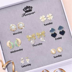Shiyith 925 Sterling Khuyên tai bạc Bộ quà tặng Bộ quà tặng cho phụ nữ món quà sinh nhật lễ hội quà tặng quà tặng cho bạn gái