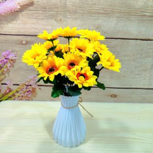 Combo bó hoa giả tặng bình nhựa VI183 ( hoa lụa cành cao 33cm) hoa giả trang trí