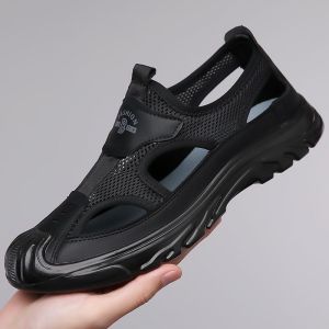 Free Shipping MenS Summer Beach Sandals Breathable With Soft Soles Closed-Toe Design And A Mesh Upper For Casual Wear