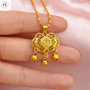 XT Jewellery Korea 24k Hollowed-out Fu Bell Child Women 916 Original Gold Plated