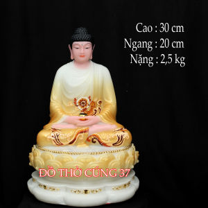 [ Cao 30 cm  NHIỀU MÀU ] TƯỢNG BỔN SƯ THÍCH CA  NGỒI TÒA SEN [ BỘT ĐÁ + COMPOSITE ]