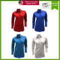 BAJU KORPORATE WARNA MERAH LENGAN PANJANG SULAM LOGO & NAMA(FM-996A) JENAMA MR.2 (DESIGN TERBARU). 