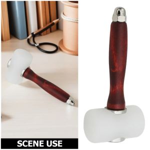 RGFV Mallet Wood Handle Nylon Hammer Leathercraft Solid Nylon Leather Carving Hammer Hand Tool Durable Art Leather Carving Hammer Carving