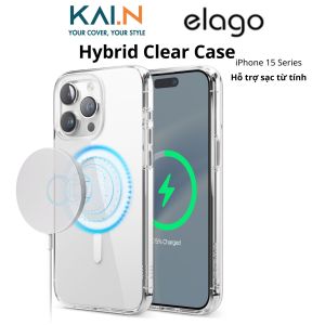 Ốp Lưng Trong Suốt Elago Mag Hybird Clear Case Sạc Không Dây Dành Cho iPhone 15 PRO MAX / iPhone 15 Pro