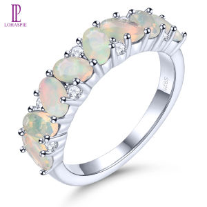 Lohaspie Jewelry Pure 1.2 Carats Solid Sterling Silver 925 Ring Natural Opal Ring 925 Silver Ring With Stone 925 Silver Ring With Stone For Women Opal Birthstone Ring Jewelry