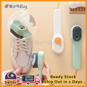 Worthbuy Multi-Function Shoes Brush Soft Bristle Clothes Brush Cleaning Brushes With Soap Dispenser Berus Baju 多功能皂液器刷子