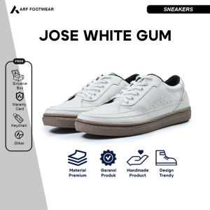 ARF JOSE WHITE GUM Sepatu Sneakers Pria Casual Kulit Keren Terbaru Laki Laki Dewasa Keren Santai Sepatu Wanita Terbaru Snekers Original Asli Lokal