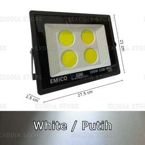 Emico Lampu Sorot SMD LED COB 200 Watt SNI Waterproof IP65 Lampu Tembak Floodlight utk Panggung / Outdoor / Taman