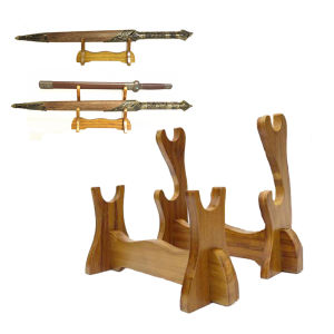 Solid Wooden Sword Display Stand Holder Katana Samurai Sword Tanto Knife Cosplay Sword Magic Wand Storage Rack Bracket2026