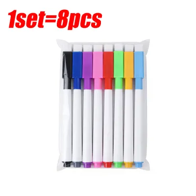 24Pcs Colorful Ink White Board Marker with Eraser Whiteboard Pen Drawing Magnetic Dry Wipe Pens Office and School Supplies