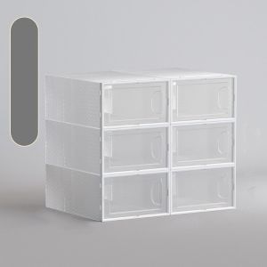 【Fans tone】12pcs Transparent Shoe Box Shoes Organizers Plastic Thickened Foldable Dustproof Storage Box Combined Shoe Cabinet