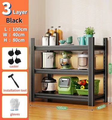 Heavy Duty Metal Rack Boltless Shelf Movable Kitchen Rack Storage Shelf For Kitchen Warehouse Garage Height Adjustable