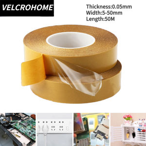 50M High Temperature Resistance PET Double Sided Tape No Trace Transparent Heat Resistant Strong Double-Sided Adhesive Tape