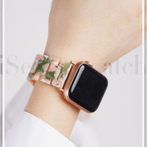 Resin Watch Strap compatible with Apple Watch Band Ultra/Ultra 2 49mm 41mm 45mm Transparent Band Bracelet With Metal Stainless Steel Buckle iwatch series 9/se 2/8/7 6 5 3 2 1 SE 38MM 42MM 40MM 44MM Replacement wrist Strap