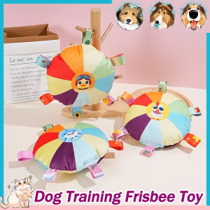 Dog Training Frisbee Toys Interactive Ball Toys Plush Ringing Toy Puppy Resistant To Biting Molars Outdoor Play Pet Supplies