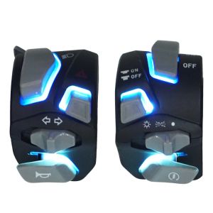DOMINO SWITCH set Whit Lighting Waterproof Horn/ High&Low/PASSING LIGHT /Headlight /ON/OFF UNIVERSAL