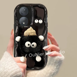 Casing Huawei Nova 12 SE 12S 12i Honor 70 X7b Magic6 Pro 5G Phone Case New Design Cute Cartoon 3D Plush Coal Ball Glossy Cream Lens Protection Silicone Soft Cover 2024