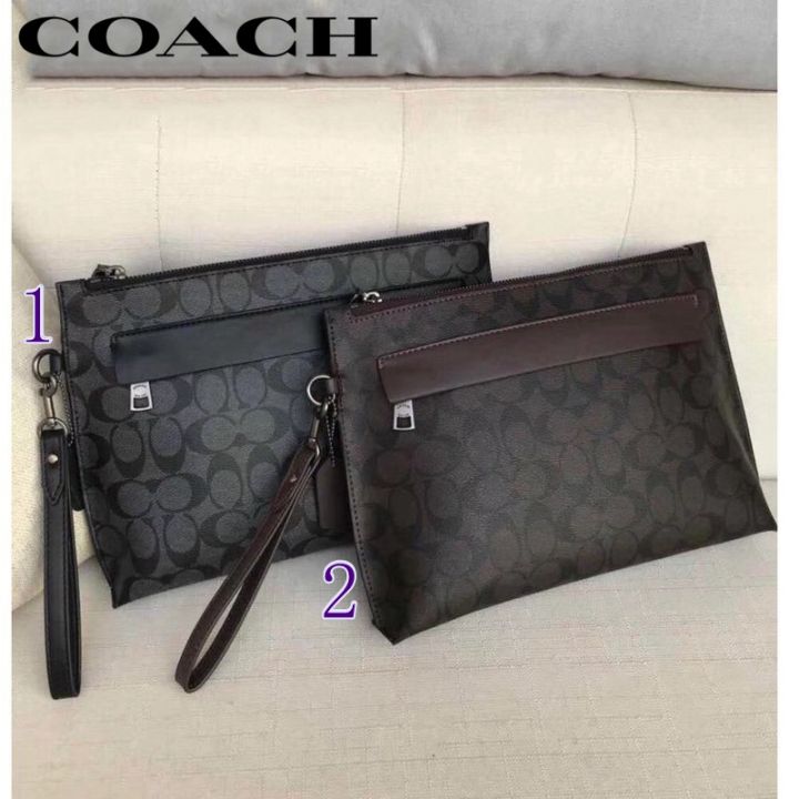 Coach Clutch Men Casual Business Bag Classic C Pattern Large