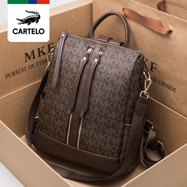 Cartelo Crocodile Soft Leather Backpack Bags Women's 2023 New