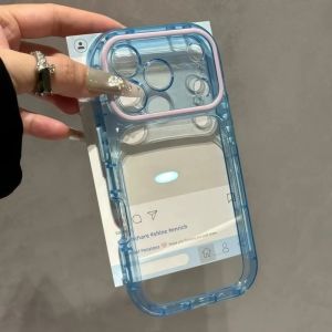 Luxury With Lanyard Shockproof Rainbow Phone Case For iPhone 18 17 16 15 14 13 12 11 Pro Max Clear Puff Bumper Back Cases Cover