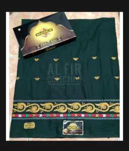 Sarung Tenun Bordir Timbul Motif Siput AL-FIR Warna Hijau