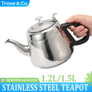 1.2L 1.5L Teapot Stainless Steel Stove Top Tea Kettle Coffee Pot with Heat Resistant Handle for Home Kicthen