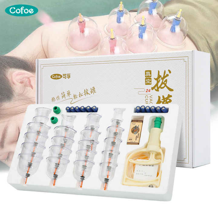 Cofoe 24pcs Cupping Therapy Set For Detoxification Family Body Cup Massager Vacuum  Suction Cupping Kit Ventosa Vacuum Cupping Massage From Chinese For Cold &  Flu Relief