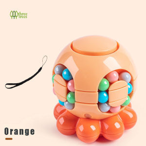 threetrees Magic Rotating Cube Creative Rotating Finger Cube Fidget Puzzle ToyHandheld Spinner Stress Anxiety Relief Ball Game Sensory Toys Early Learning Educational Toy For Kids Age 3 Above