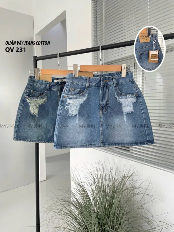 Chân váy jeans rách - Danangsale