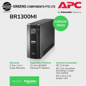 APC Back UPS Pro BR 1300VA 8 Outlets AVR LCD Interface [Order Model: BR1300MI]