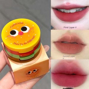 GUAIP 9-Color Butter Burger Lip Mud Smooth Texture Cute Matte Lipstick Palette Sweet Non-stick Cup Lip Tint Cream Palette Makeup
