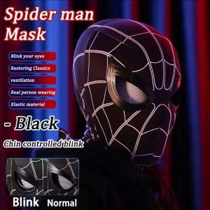 Spider Man Masks Can Blink Cosplay Helmet Moving Eyes Role Play Headgear Parties Costume Props Peripherals Toys Gift for Adults