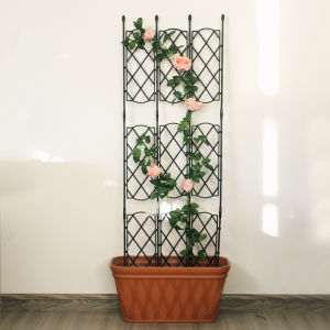 [Kitsmall] โครงไม้ระแนงสำหรับไม้เลื้อยโครงไม้ระแนงแบบเหล็กสำหรับปลูกต้นไม้ในสวนสีดำ